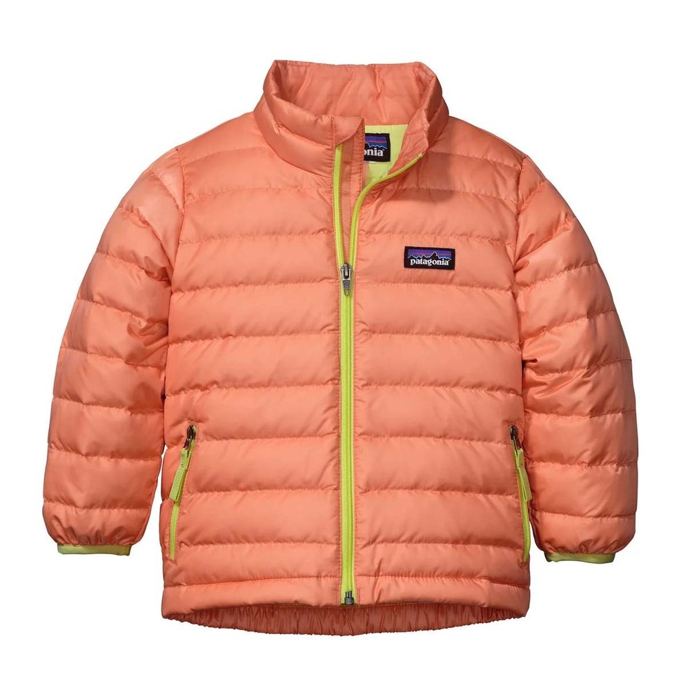 Patagonia Baby Hi-Loft Down Jacket 3-6M Orange Puffer Coat Infant Winter Outdoor